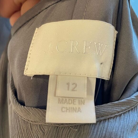 J. Crew Women’s Dress Sz 12 Megan Silk Chiffon Maxi Bridesmaid Wedding Bridal NW - Picture 5 of 7